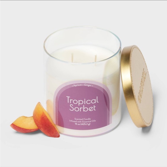 2-Wick Glass Jar 15oz Candle with Iridescent Sleeve Tropical Sorbet - Opalhouse™ - Picture 3 of 3